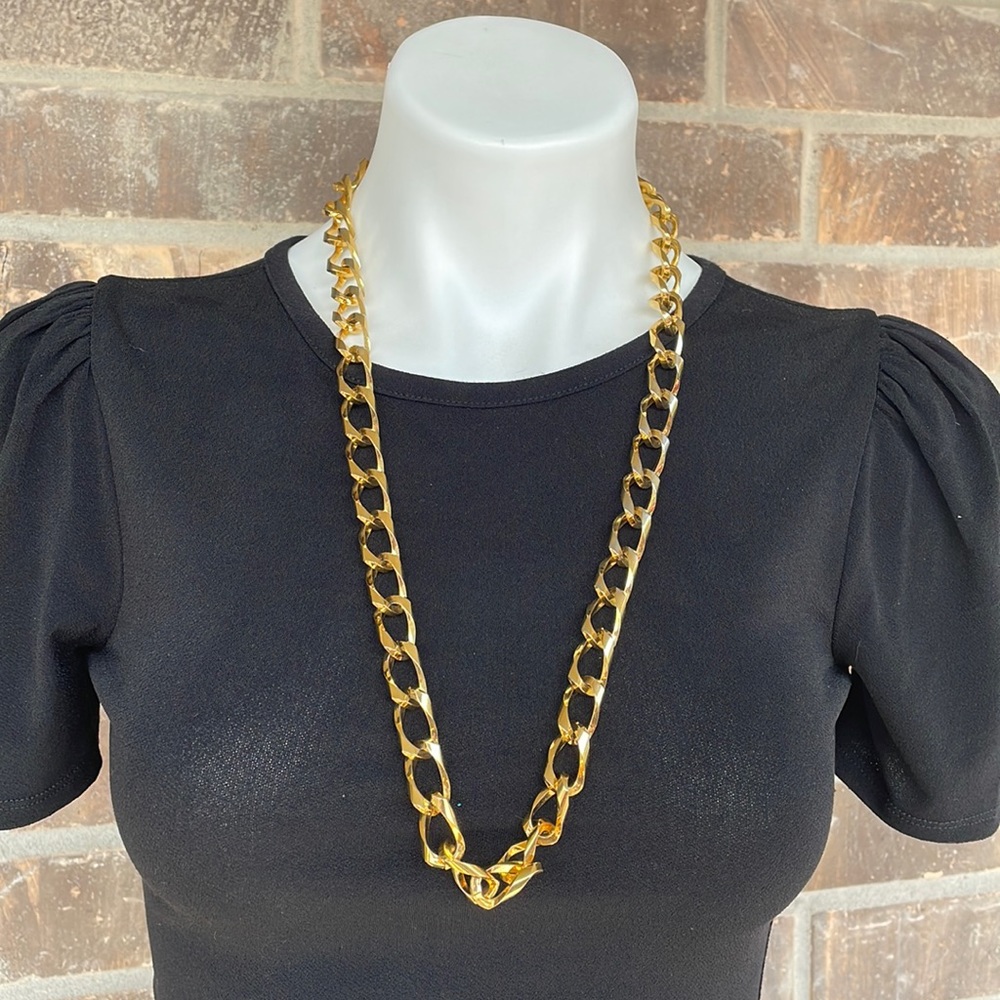 Vintage Anne Klein Lion Head Gold Tone Link Chain